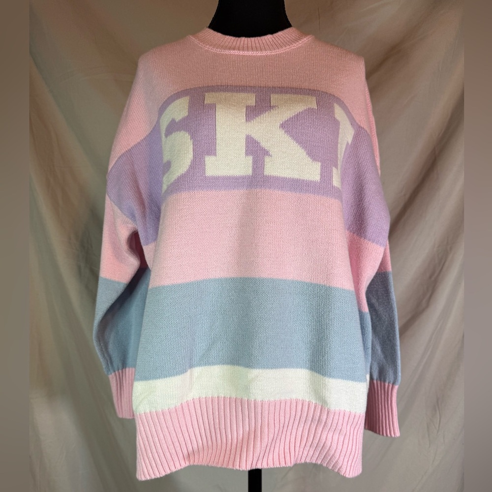 Sincerely Jules Multicolor Pastel Retro “Ski” Sweater 🎿✨